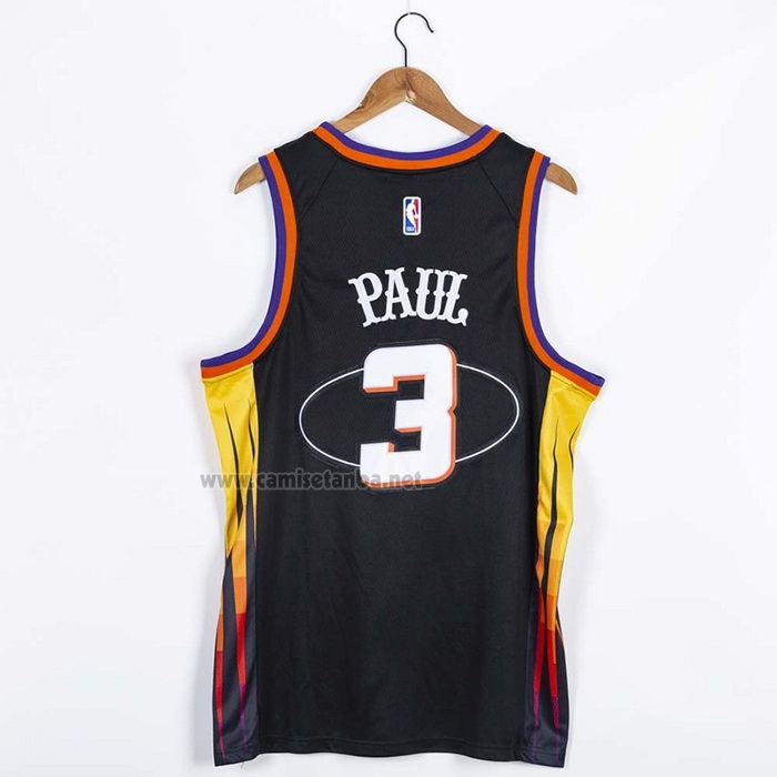 Camiseta Phoenix Suns Chris Paul #3 75th Anniversary 2022 Negro
